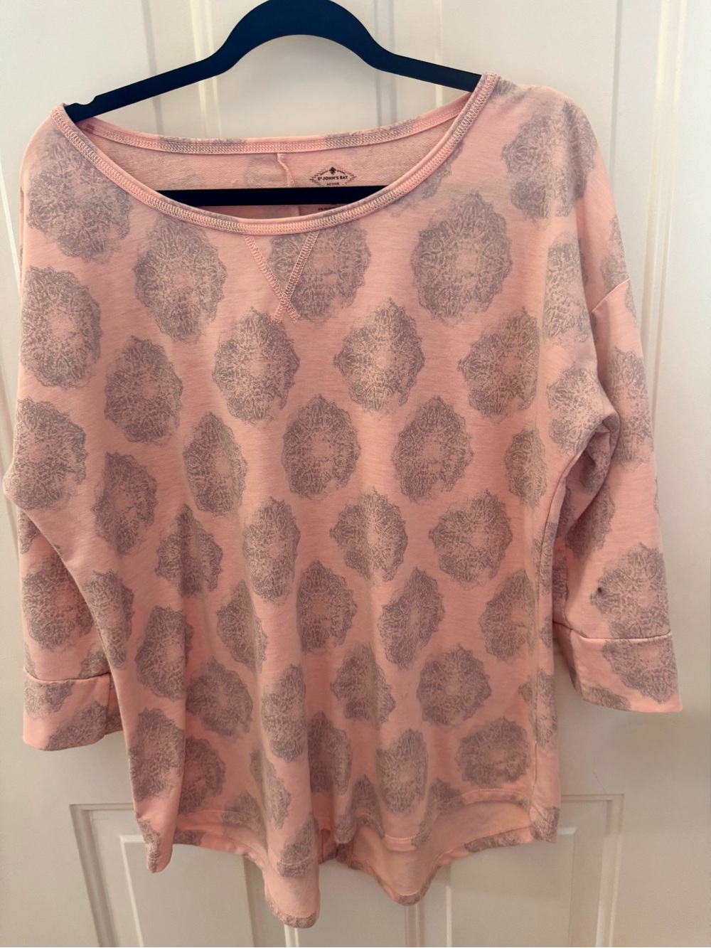 St. John's Bay Pink Boatneck Printed Sweatshirt